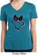 Ladies Halloween Shirt Ghost Face Moisture Wicking V-neck Tee T-Shirt