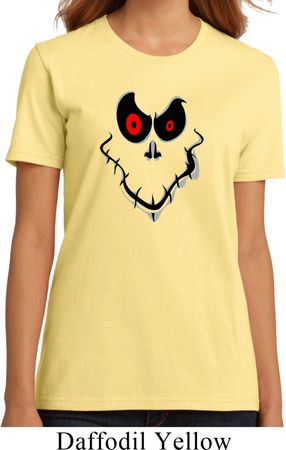 Ladies Halloween Shirt Ghost Face Organic Tee T-Shirt