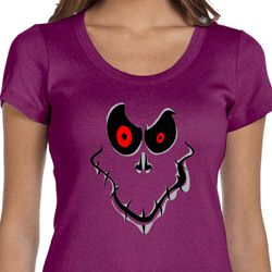 Ladies Halloween Shirt Ghost Face Scoop Neck Tee T-Shirt Ladies Halloween Shirt Ghost Face Scoop Neck Tee T-Shirt