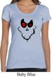 Ladies Halloween Shirt Ghost Face Scoop Neck Tee T-Shirt