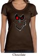 Ladies Halloween Shirt Ghost Face Scoop Neck Tee T-Shirt