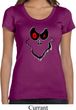 Ladies Halloween Shirt Ghost Face Scoop Neck Tee T-Shirt