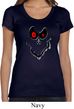 Ladies Halloween Shirt Ghost Face Scoop Neck Tee T-Shirt