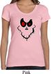 Ladies Halloween Shirt Ghost Face Scoop Neck Tee T-Shirt