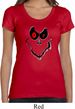Ladies Halloween Shirt Ghost Face Scoop Neck Tee T-Shirt