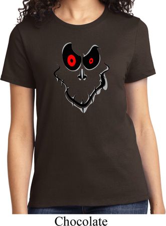 Ladies Halloween Shirt Ghost Face Tee T-Shirt