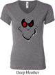 Ladies Halloween Shirt Ghost Face V-neck Tee T-Shirt