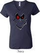 Ladies Halloween Shirt Ghost Face V-neck Tee T-Shirt