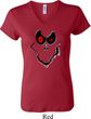 Ladies Halloween Shirt Ghost Face V-neck Tee T-Shirt