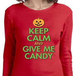 Ladies Halloween Shirt Give Me Candy Long Sleeve Tee T-Shirt