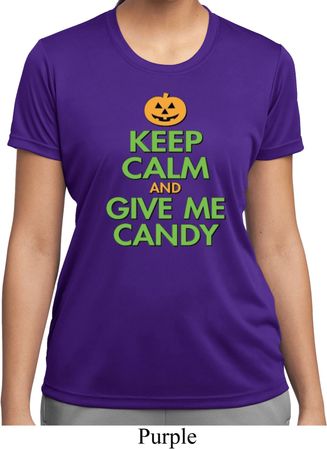 Ladies Halloween Shirt Give Me Candy Moisture Wicking Tee T-Shirt