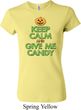 Ladies Halloween Shirt Keep Calm and Give Me Candy Crewneck Tee