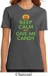 Ladies Halloween Shirt Keep Calm and Give Me Candy Organic Tee T-Shirt