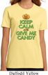 Ladies Halloween Shirt Keep Calm and Give Me Candy Organic Tee T-Shirt