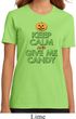 Ladies Halloween Shirt Keep Calm and Give Me Candy Organic Tee T-Shirt
