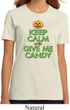 Ladies Halloween Shirt Keep Calm and Give Me Candy Organic Tee T-Shirt