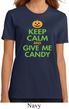 Ladies Halloween Shirt Keep Calm and Give Me Candy Organic Tee T-Shirt