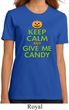 Ladies Halloween Shirt Keep Calm and Give Me Candy Organic Tee T-Shirt