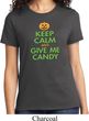 Ladies Halloween Shirt Keep Calm and Give Me Candy Tee T-Shirt