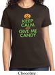 Ladies Halloween Shirt Keep Calm and Give Me Candy Tee T-Shirt