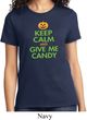 Ladies Halloween Shirt Keep Calm and Give Me Candy Tee T-Shirt
