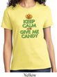 Ladies Halloween Shirt Keep Calm and Give Me Candy Tee T-Shirt