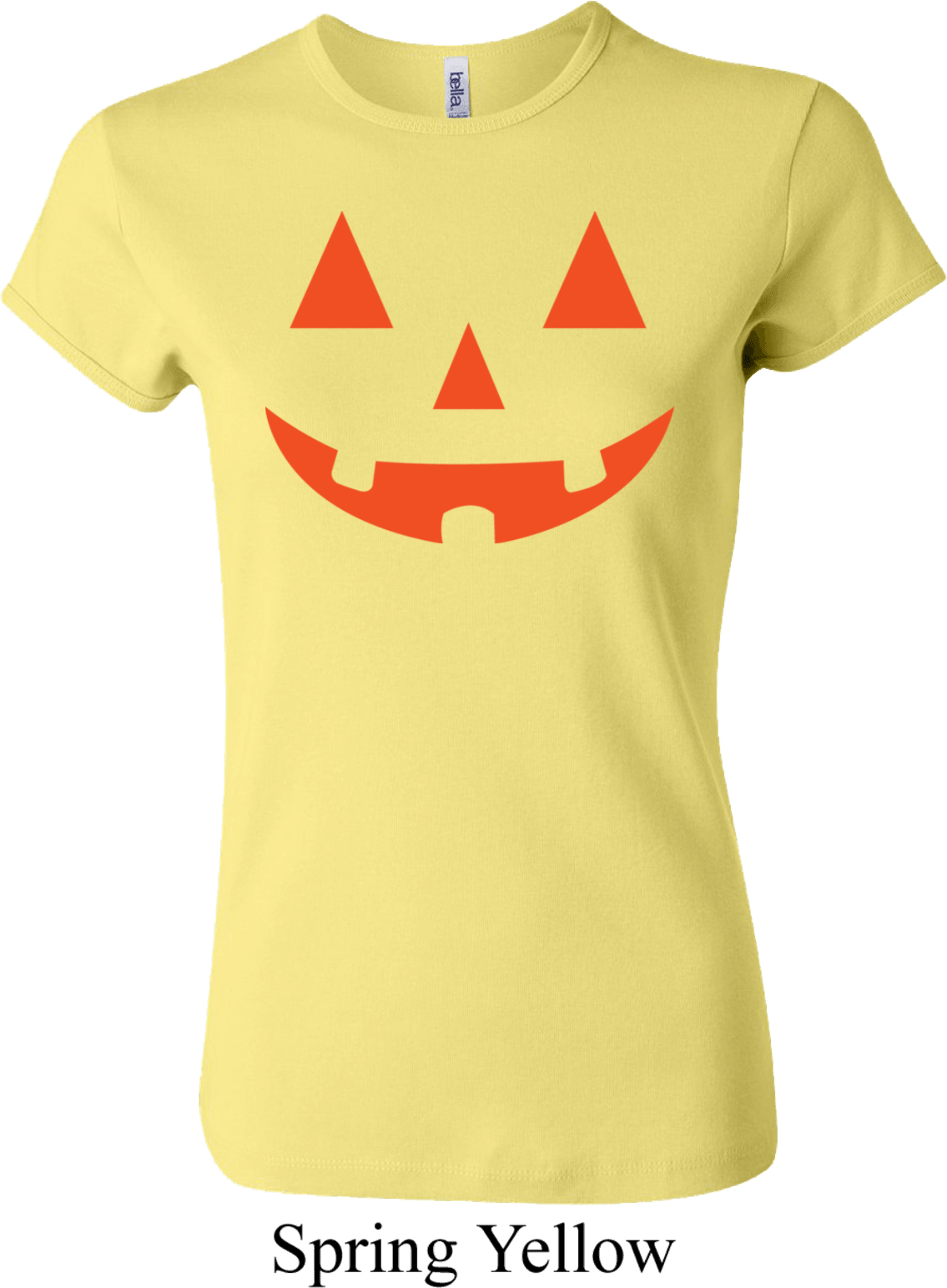 Ladies Halloween Shirt Orange Jack O Lantern Crewneck Tee TShirt