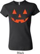 Ladies Halloween Shirt Orange Jack O Lantern Crewneck Tee T-Shirt