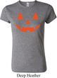 Ladies Halloween Shirt Orange Jack O Lantern Crewneck Tee T-Shirt