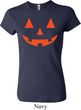 Ladies Halloween Shirt Orange Jack O Lantern Crewneck Tee T-Shirt