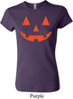 Ladies Halloween Shirt Orange Jack O Lantern Crewneck Tee T-Shirt