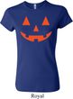 Ladies Halloween Shirt Orange Jack O Lantern Crewneck Tee T-Shirt