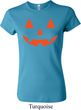 Ladies Halloween Shirt Orange Jack O Lantern Crewneck Tee T-Shirt