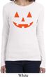 Ladies Halloween Shirt Orange Jack O Lantern Long Sleeve Tee T-Shirt