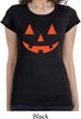 Ladies Halloween Shirt Orange Jack O Lantern Longer Length Tee T-Shirt