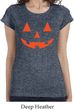 Ladies Halloween Shirt Orange Jack O Lantern Longer Length Tee T-Shirt