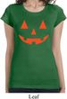 Ladies Halloween Shirt Orange Jack O Lantern Longer Length Tee T-Shirt