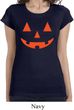 Ladies Halloween Shirt Orange Jack O Lantern Longer Length Tee T-Shirt