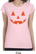 Ladies Halloween Shirt Orange Jack O Lantern Longer Length Tee T-Shirt