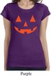 Ladies Halloween Shirt Orange Jack O Lantern Longer Length Tee T-Shirt