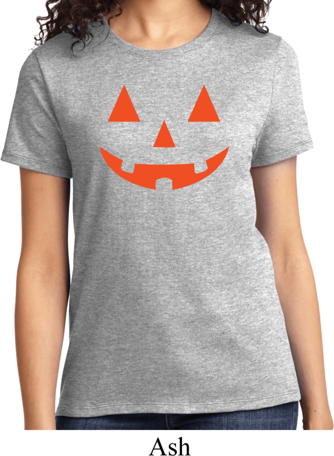 Ladies Halloween Shirt Orange Jack O Lantern Tee TShirt Orange Jack