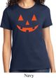 Ladies Halloween Shirt Orange Jack O Lantern Tee T-Shirt