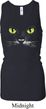Ladies Halloween Tanktop Black Cat Longer Length Racerback Tank Top