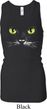 Ladies Halloween Tanktop Black Cat Longer Length Racerback Tank Top