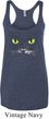 Ladies Halloween Tanktop Black Cat Tri Blend Racerback Tank Top
