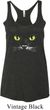 Ladies Halloween Tanktop Black Cat Tri Blend Racerback Tank Top