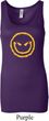 Ladies Halloween Tanktop Evil Smiley Face Longer Length Tank Top