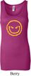 Ladies Halloween Tanktop Evil Smiley Face Longer Length Tank Top