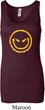 Ladies Halloween Tanktop Evil Smiley Face Longer Length Tank Top
