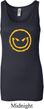 Ladies Halloween Tanktop Evil Smiley Face Longer Length Tank Top
